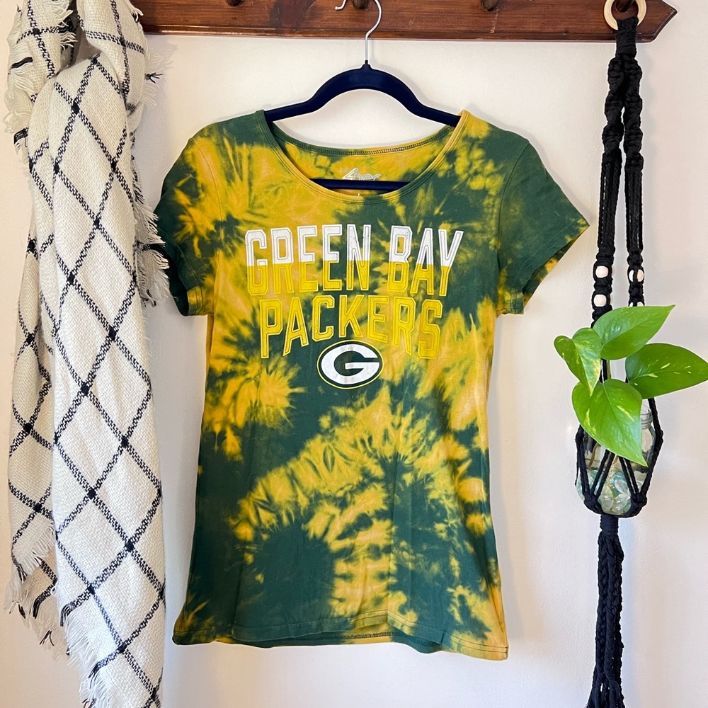 Green Bay Packers Bleach Dyed Shirt